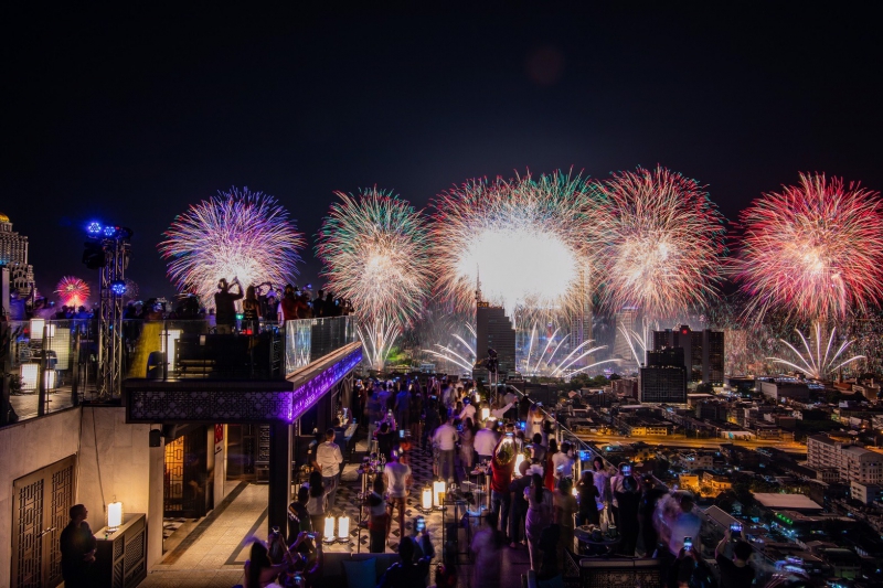 New Year’s Eve fireworks displays at Yào Rooftop Bar